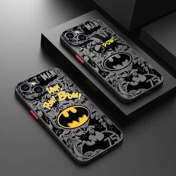 Крутой супергерой Бэтмен для iPhone 14 13 12 11 Pro Max XS Max X XR 7 8 Plus 6S 5S Матовый полупрозрачный чехол для телефона