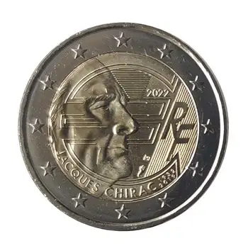 Валюта 2 Евро Франция 2022 год UNC Jacques Chirac без циркулярки