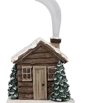 Домашний декор из смолы, Конусная горелка для благовоний в Снежной зимней хижине, Рождественское украшение, Подарок на Новый год 2024, Благовония для обратного потока