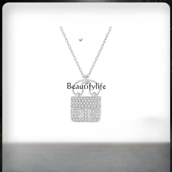 [Без выцветания] Ожерелье Из Стерлингового Серебра S925 Пробы, Женское Ожерелье с Полной Бриллиантовой Буквой 