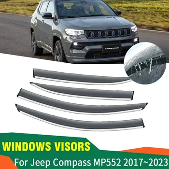 Для Jeep Compass MP/552 2017 2018 2019 ~ 2023 Автомобильные дефлекторы Windowa, козырьки от дождя, защита для бровей, аксессуары для автозащиты