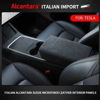 Для Tesla Model3/Y, Центральная панель управления, крышка стакана для воды, Алькантара, замша, Модифицированная Декоративная защитная наклейка, Автоаксессуары