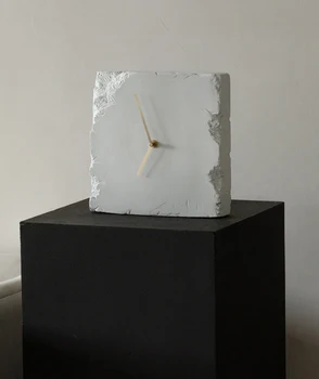 Скандинавский минимализм Креативный Дизайн Кирпичные часы Простой Современный стиль Трещины Настольные часы в стиле Ретро Ваби-Саби Размеры 25x25x5,3 см