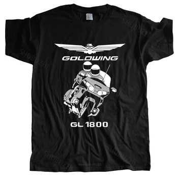 Мужская футболка с круглым вырезом Лучшего качества Goldwing GL1800 Motocycles, Мужская футболка, Черная мужская футболка, евро размер, прямая доставка