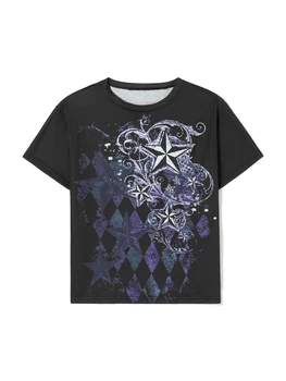 Сказочный готический топ с черепом Y2k для девочек-подростков, женская винтажная футболка с графическим рисунком, эстетичная одежда в стиле гранж