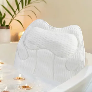 Нескользящая подушка для гидромассажной ванны с присосками, подголовник для поддержки шеи и спины, Утолщенная домашняя подушка, аксессуары для ванной