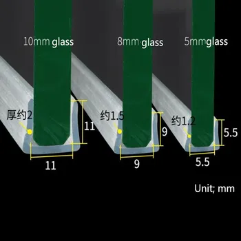 U-образная уплотнительная прокладка из прозрачной силиконовой резины толщиной 2 м, звукоизоляция двери ванной, защита от атмосферных воздействий для стеклянного окна толщиной 5/8/10/12 мм