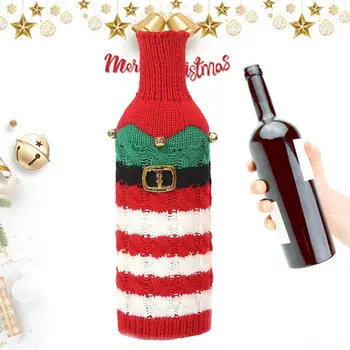 Рождественский подарочный пакет для вина, чехол для бутылки, Рождественская вечеринка, Украшение праздничного обеденного стола, Набор бутылок шампанского для дома