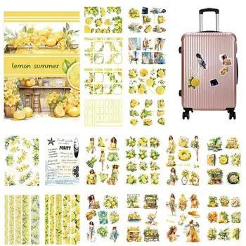 Винтажный Набор Наклеек Для Вырезок Lemon Series Adult Sticker Book Наклейки Для Скрапбукинга С Цветочным Дизайном Наклейки Для Домашних Животных Для Ноутбука