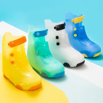 1 пара водонепроницаемых силиконовых чехлов для обуви, детская обувь, красочные протекторы, непромокаемые ботинки для дождливых дней на улице, многоразовые бахилы