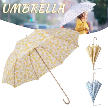 8k Женский классический зонт-трость с цветочным рисунком для женщин, зонты в обновленном стиле, защита от солнца и дождя, водонепроницаемые J-образные ручки