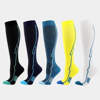 3 пары новых спортивных носков для взрослых, эластичные длинные футбольные баскетбольные тренировочные велосипедные чулки, профессиональные противоскользящие носки