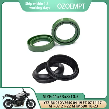Комплект сальника передней вилки мотоцикла OZOEMPT и пылезащитного чехла Подходит для YZF-R6 05 XVS650 04-19 FZ-07 14-17 MT-07 21-22 MTM690 18-23