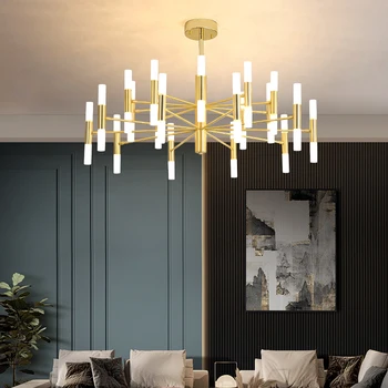 Современная дизайнерская светодиодная потолочная люстра в стиле арт-деко из черного золота, подвесная лампа для кухни, гостиной, спальни в стиле лофт