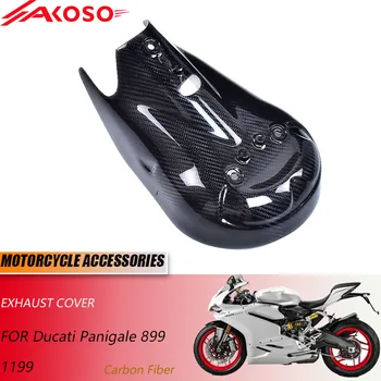 Аксессуары для мотоциклов из углеродного волокна 3K для Ducati Panigale 899 1199 Выхлопная крышка