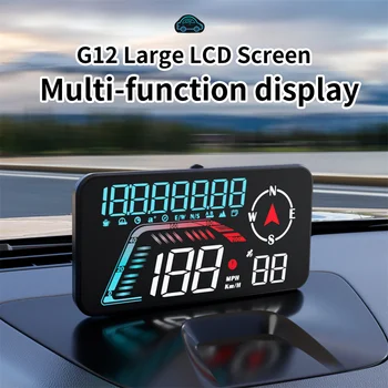 Цифровой Спидометр G12 GPS HUD Подключи и Играй для всех автомобилей Крупным Шрифтом, КМЧ, МИЛЬ /ч, Пробег По Местному времени, Высота над уровнем моря, Головной дисплей
