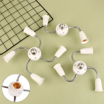 Преобразователь держателя светодиодных ламп Регулируемый белый Разветвитель цоколя E27 с удлинительным шлангом 3 4 5-полосный адаптер