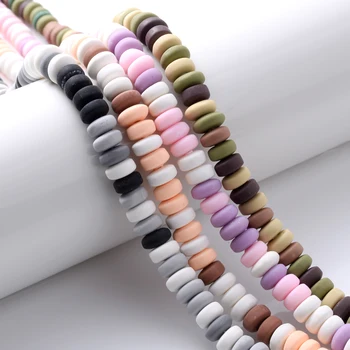 4 цвета, очаровательные глиняные бусины в форме эллипса, Разделитель из полимерной глины, Свободные бусины ручной работы для изготовления ювелирных изделий, ожерелье, браслет 