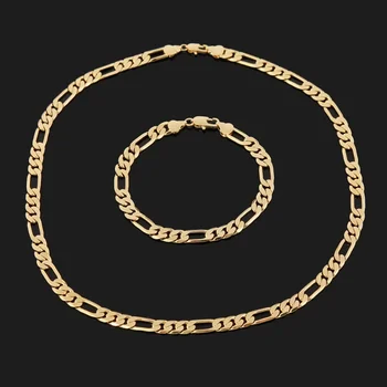 925 серебро 18K золото 8мм геометрии браслеты цепи Neckalce для женщин мужчин свадебная мода панк ювелирные наборы