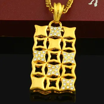 Роскошное Эфиопское ожерелье, подвеска, Ювелирные изделия из хрусталя золотого цвета, Судан/Африка/Эфиопия/Нигерия, Подарок для женщин и девочек