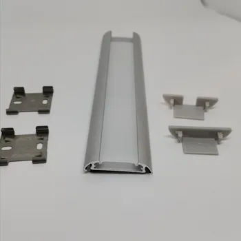 1 м/шт, новое поступление, алюминиевый экструзионный профиль с плоским рассеивателем из ПК для светодиодной ленты