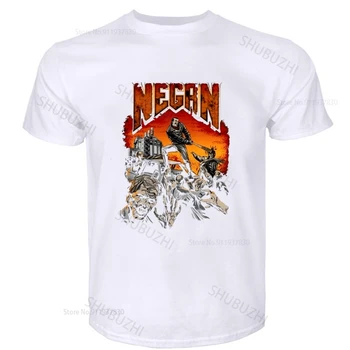 Мужская футболка с круглым вырезом, модная брендовая футболка, черная новая винтажная футболка The Walking Dead, мужские хлопковые футболки Negan Zombie