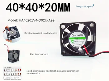Бесшумный вентилятор охлаждения компьютера Jianzhu HA40201V4-Q02U-A99 Maglev 4020 4 см 12 В 0,45 Вт40*40*20 Мм