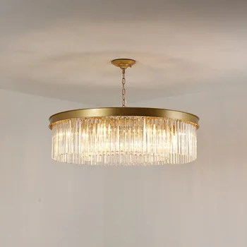 Роскошная современная хрустальная люстра K9 с золотисто-черным блеском, круглый светодиодный подвесной светильник, подвесной светильник для потолка