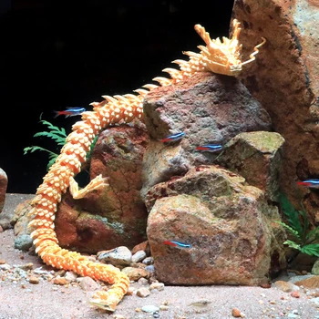 3D-печатное Шарнирное Украшение для аквариума с китайскими драконами Аквариум Длинный Гибкий Реалистичный Дракон Фигурка Статуя Украшения
