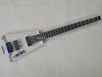 4-Струнный акриловый электрический бас-гитара без головки с 24 ладами, гриф из розового дерева