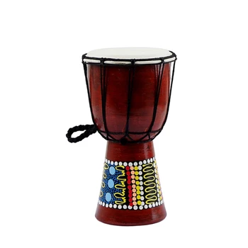 5-дюймовый Традиционный африканский барабан для Бонго Конго Джембе Деревянный Красочный Музыкальный инструмент из искусственной козьей кожи