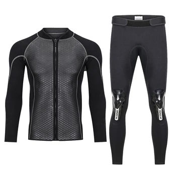 Новый 2,5-миллиметровый неопреновый водолазный костюм, мужская раздельная куртка для плавания с длинным рукавом и застежкой-молнией спереди, теплые штаны для серфинга и водных видов спорта, 2023 г.