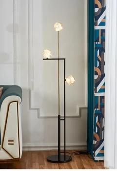 Легкий Роскошный торшер для гостиной в скандинавском стиле, геометрическая креативная вертикальная настольная лампа, диван в спальне, высококачественное освещение для атмосферы