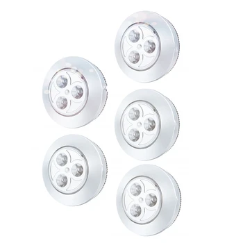 5 комплектов светодиодных беспроводных ночных ламп с батарейным питанием, безопасные светильники для прихожей, кухни, спальни, ванной комнаты, шкафов.