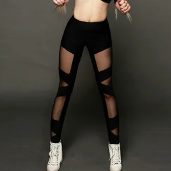 Сетчатые женские леггинсы с высокой талией, дышащие штаны для йоги с эффектом пуш-ап на бедрах, женская быстросохнущая спортивная одежда, сексуальные штаны для йоги, женские
