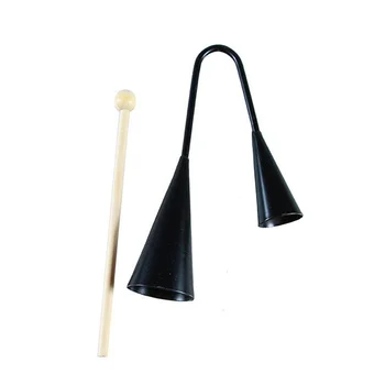 Самба Ударный Инструмент Agogo Bell Детские Музыкальные Инструменты Деревянная Палочка Игровой Набор Двойной Рожок