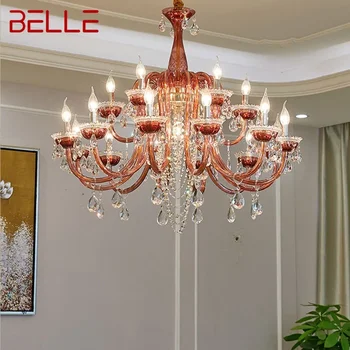 Хрустальный подвесной светильник BELLE в роскошном стиле, Европейская лампа-свеча, Художественная гостиная, ресторан, спальня, Вилла, люстра