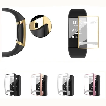 Защитная пленка из ТПУ Soft Shell Glass для экрана Smartband Case Frame для Fitbit Charge 3/4 Band Защитный бампер Charge4 Аксессуар