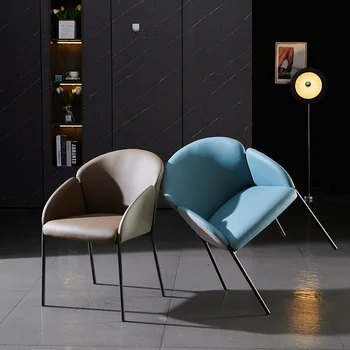 Обеденный стул в скандинавском стиле Роскошное Современное Дизайнерское кресло для отдыха с подлокотником Уникальная мебель для дома из натуральной кожи Silla Comedor