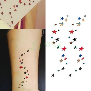 Водонепроницаемая временная наклейка с татуировкой маленькие сексуальные звезды тату на талии тату на ногах флэш-тату поддельные татуировки для девушек женщин