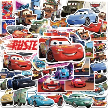 10/50шт Наклейки Disney 3D Cars с надписью Lightning McQueen, граффити, багаж, чехол для скейтборда, мультяшные наклейки для телефона, подарочная игрушка для детей