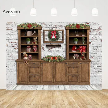 Рождественские украшения Avezano, фоны для фотосъемки, шкаф, Кирпичная стена, праздничный семейный портрет, фон, реквизит для фотостудии