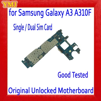 Оригинальная разблокированная системная плата Android для Samsung Galaxy A3 A310F Материнская плата 1Sim, протестированная на чипах, рабочая логическая плата