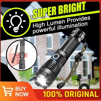 X71 Мощный Супер Яркий светодиодный фонарик Zoom Torch USB Перезаряжаемый Открытый Кемпинг Лампа Фонарь Водонепроницаемый Тактический Фонарь
