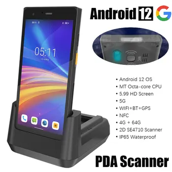 Android 12 OS 6-дюймовый Прочный Портативный КПК Беспроводной 1D 2D сканер штрих-кода портативный 5G GPS NFC Wifi Портативный Терминал