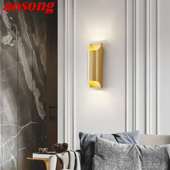 Современный Интерьер AOSONG, бра, Простота, Креативное Латунное настенное светодиодное крепление для дома, гостиной, прикроватной тумбочки в спальне