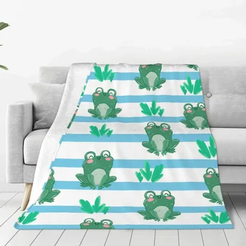 Одеяла с изображением лягушки Флисовый текстильный декор Лягушки Животные Дышащий Супер Теплый плед для дивана Покрывала для спальни
