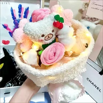 Sanrio Kawai Cinnamoroll Плюшевые Куклы Мультяшный Букет Для Детей Подруга Милый Креативный Аниме Цветок Выпускные Подарки