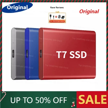 Оригинальный портативный SSD-накопитель T7 NVME 500GB 1tb 2TB Внешние Твердотельные накопители Type-C USB 3.2 Gen2 и обратная совместимость для ноутбуков