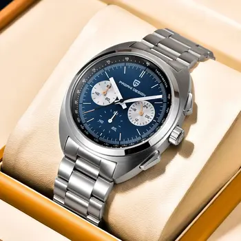 Мужские кварцевые часы PAGANI DESIGN PD1782, Хронограф, Нержавеющая сталь, Спортивные наручные часы, Роскошные Мужские часы 40 мм